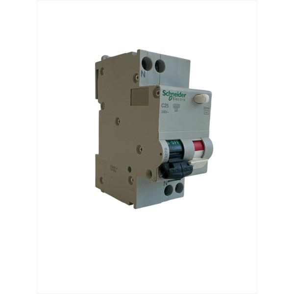 Schneider 19279 1p+n 25a 0.03a C-AC 4.5K 2-module circuit breaker